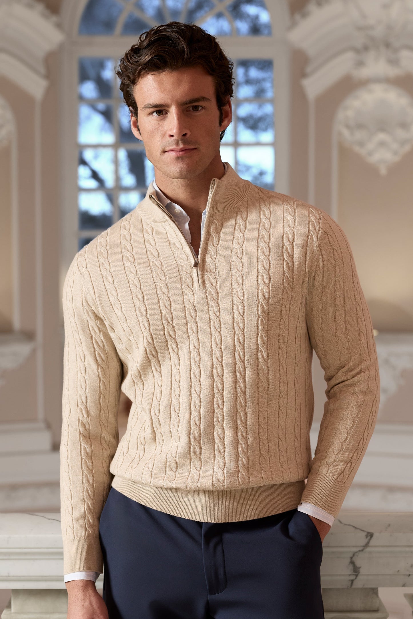 Suéter Adamo Clásico con cremallera de media