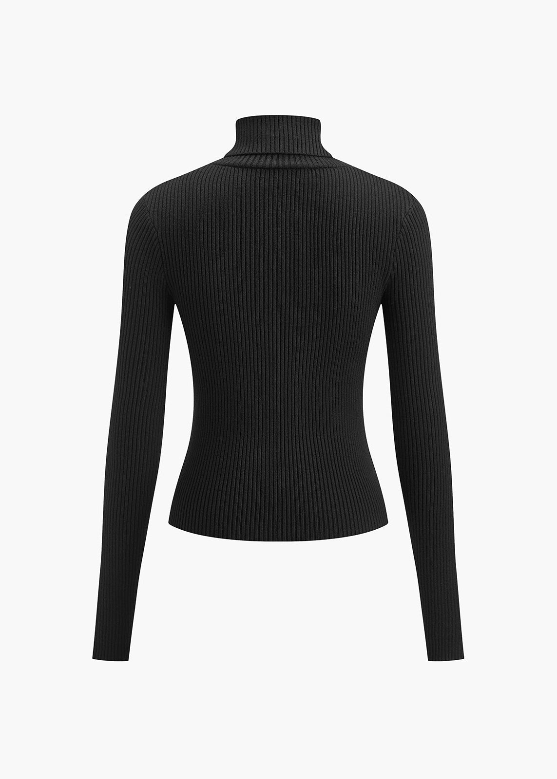 Jersey de cuello alto minimalista de punto fino