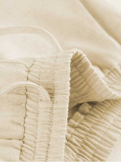 Conjunto de dos piezas de pantalones anchos de lino utilitario