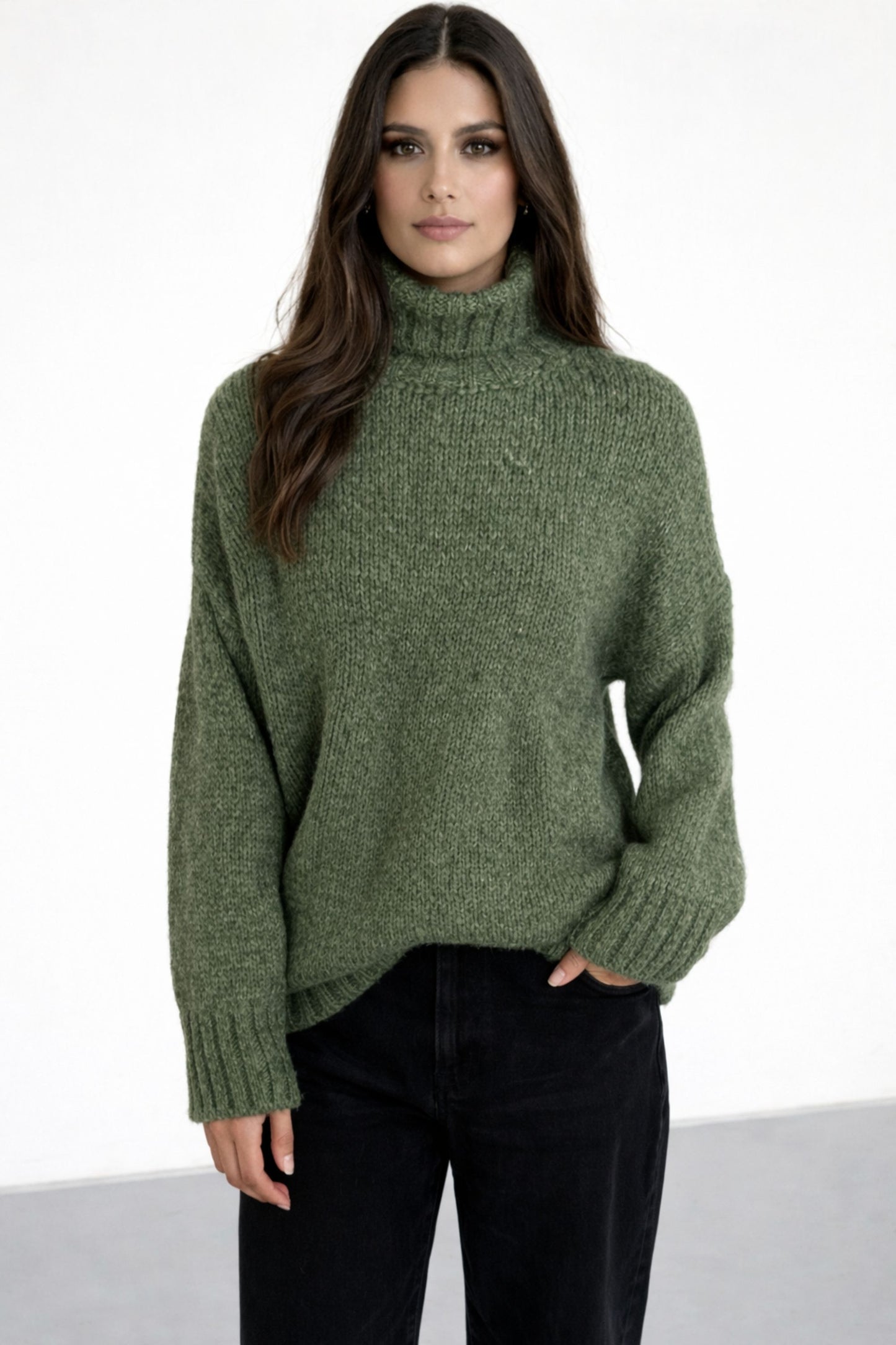 Valdamara Suéter oversize de cuello alto