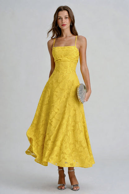 Vestido largo lencero de jacquard