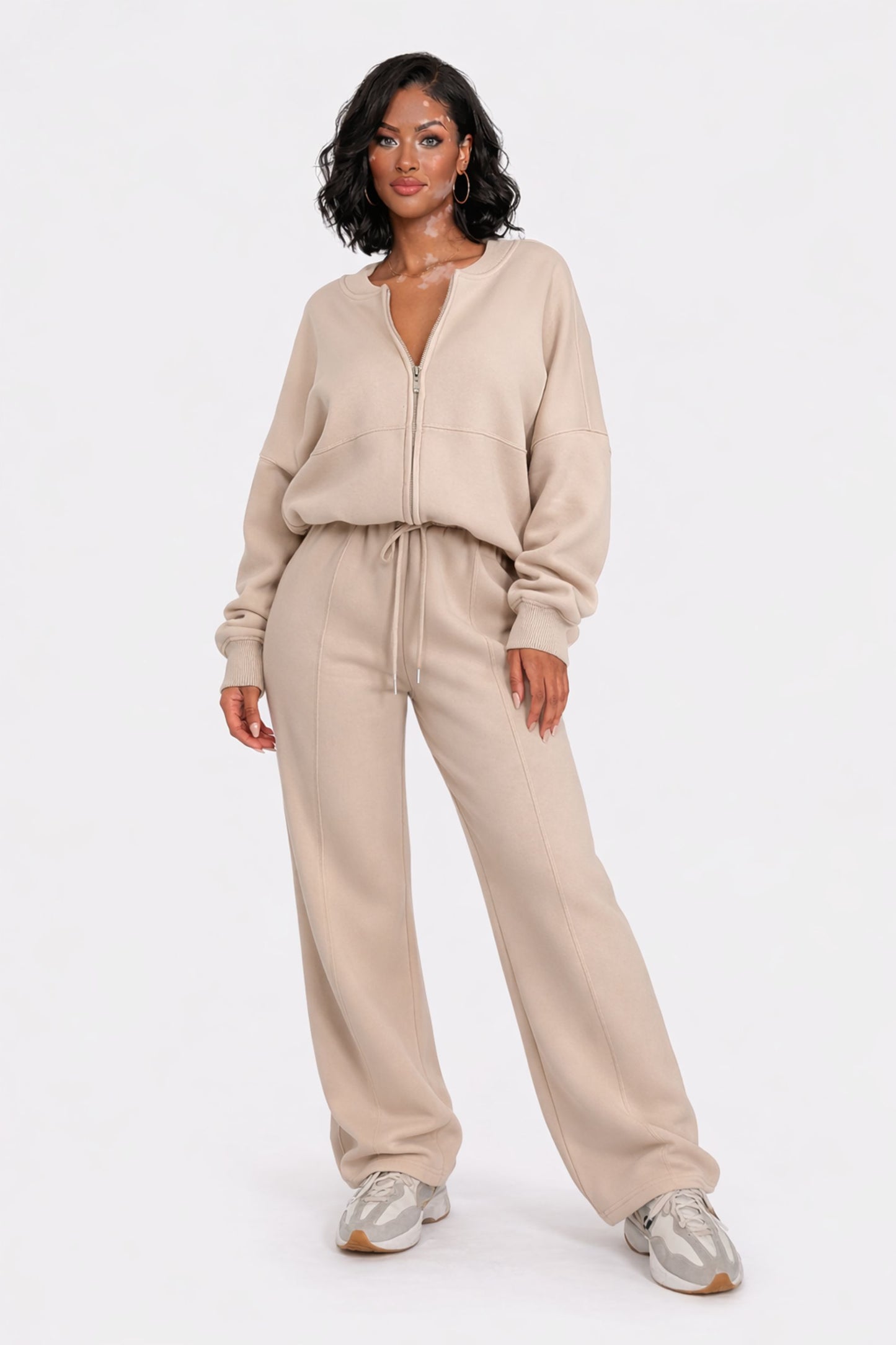 Sudadera bomber cremallera con pantalones de chándal