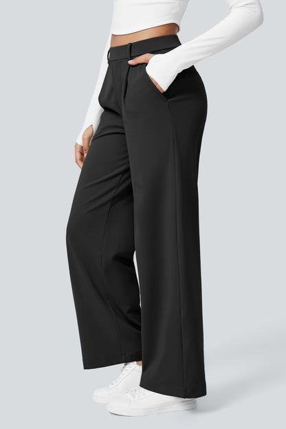 Pantalón de tela elástica plisada Catalina Ferro Flex™