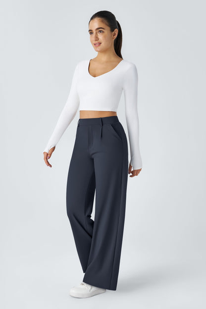 Pantalón de tela elástica plisada Catalina Ferro Flex™