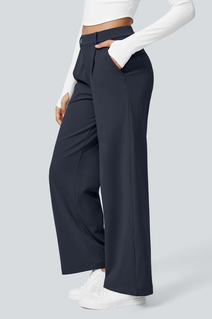 Pantalón de tela elástica plisada Catalina Ferro Flex™
