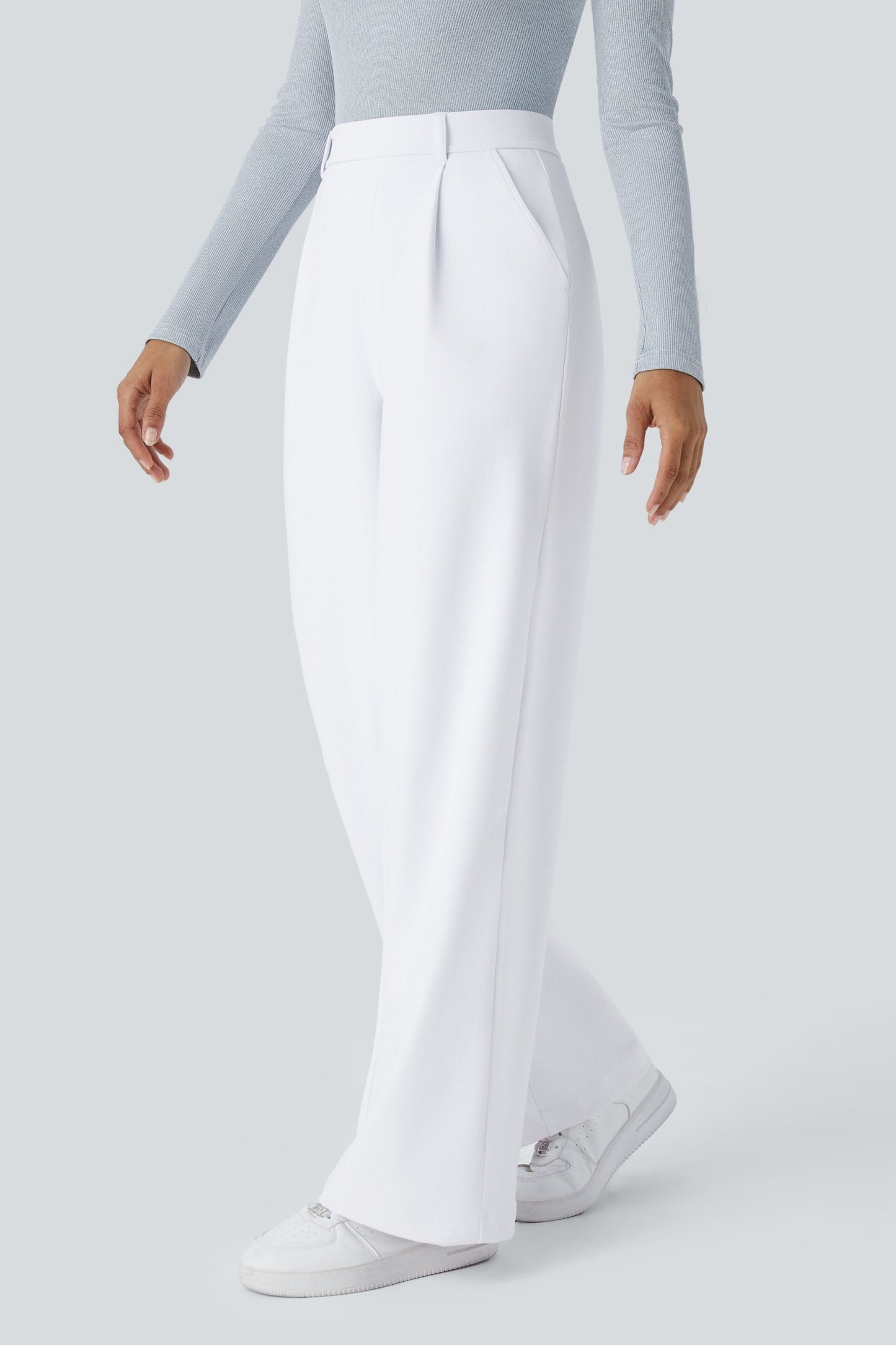 Pantalón de tela elástica plisada Catalina Ferro Flex™