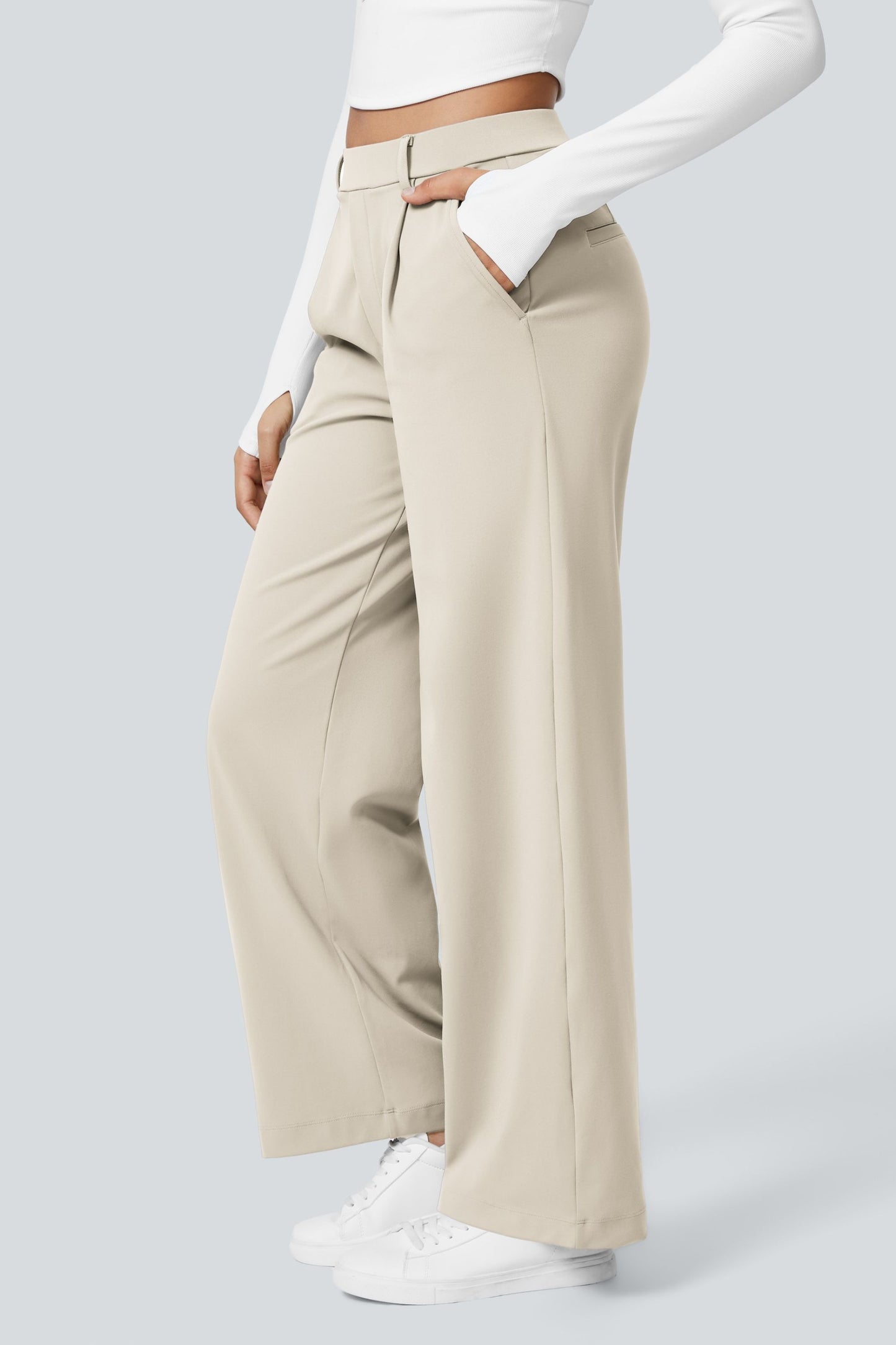 Pantalón de tela elástica plisada Catalina Ferro Flex™
