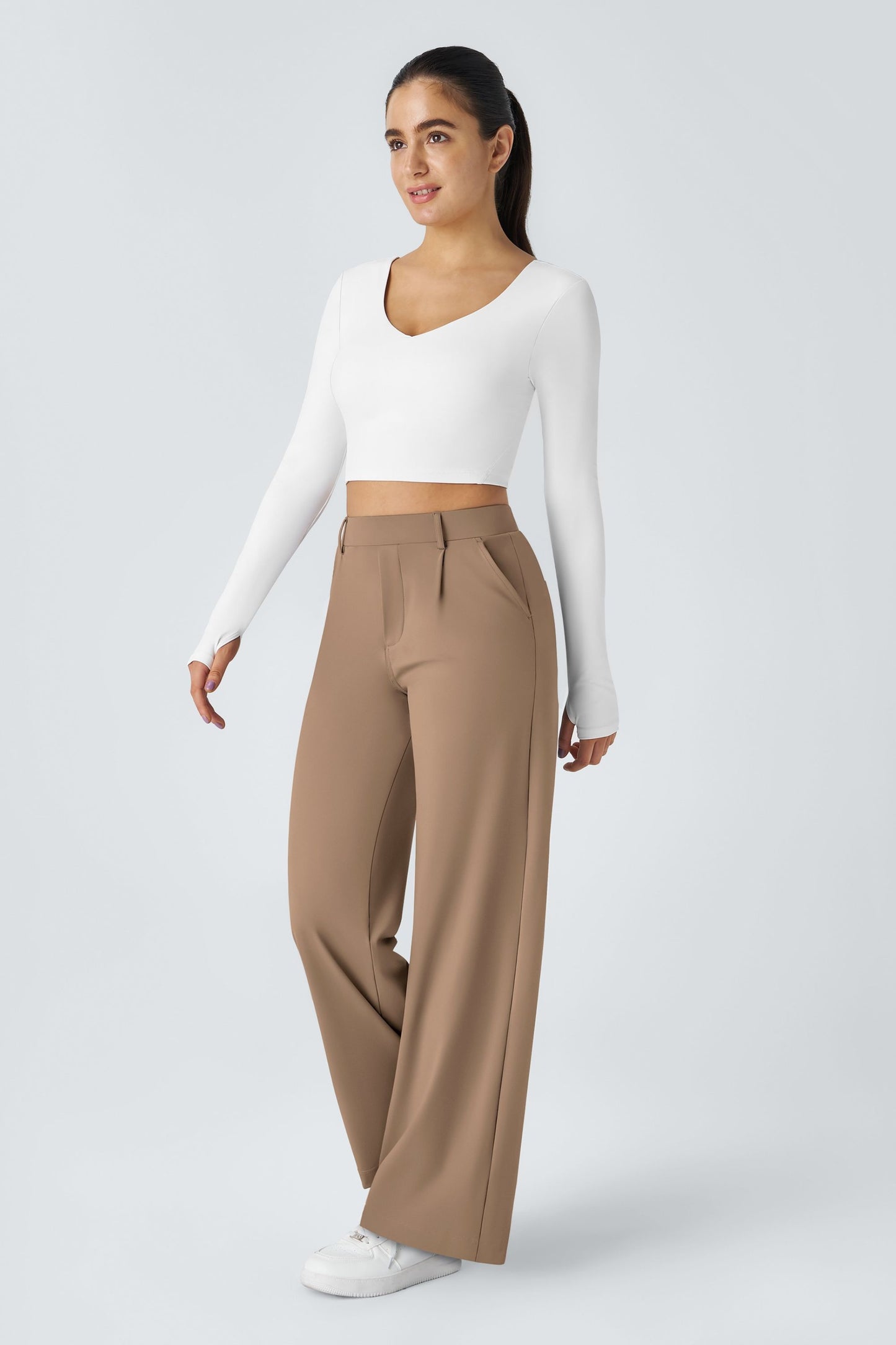 Pantalón de tela elástica plisada Catalina Ferro Flex™