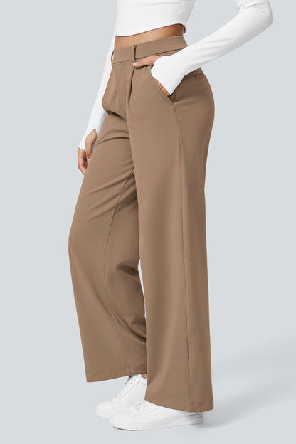 Pantalón de tela elástica plisada Catalina Ferro Flex™