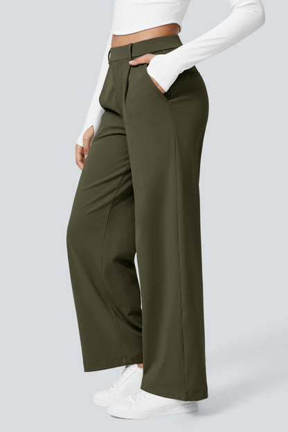 Pantalón de tela elástica plisada Catalina Ferro Flex™