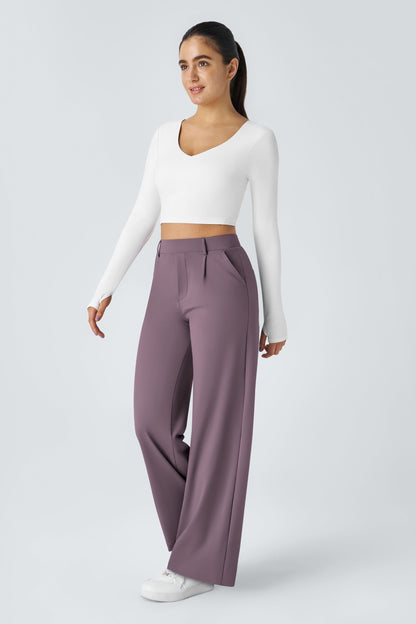 Pantalón de tela elástica plisada Catalina Ferro Flex™