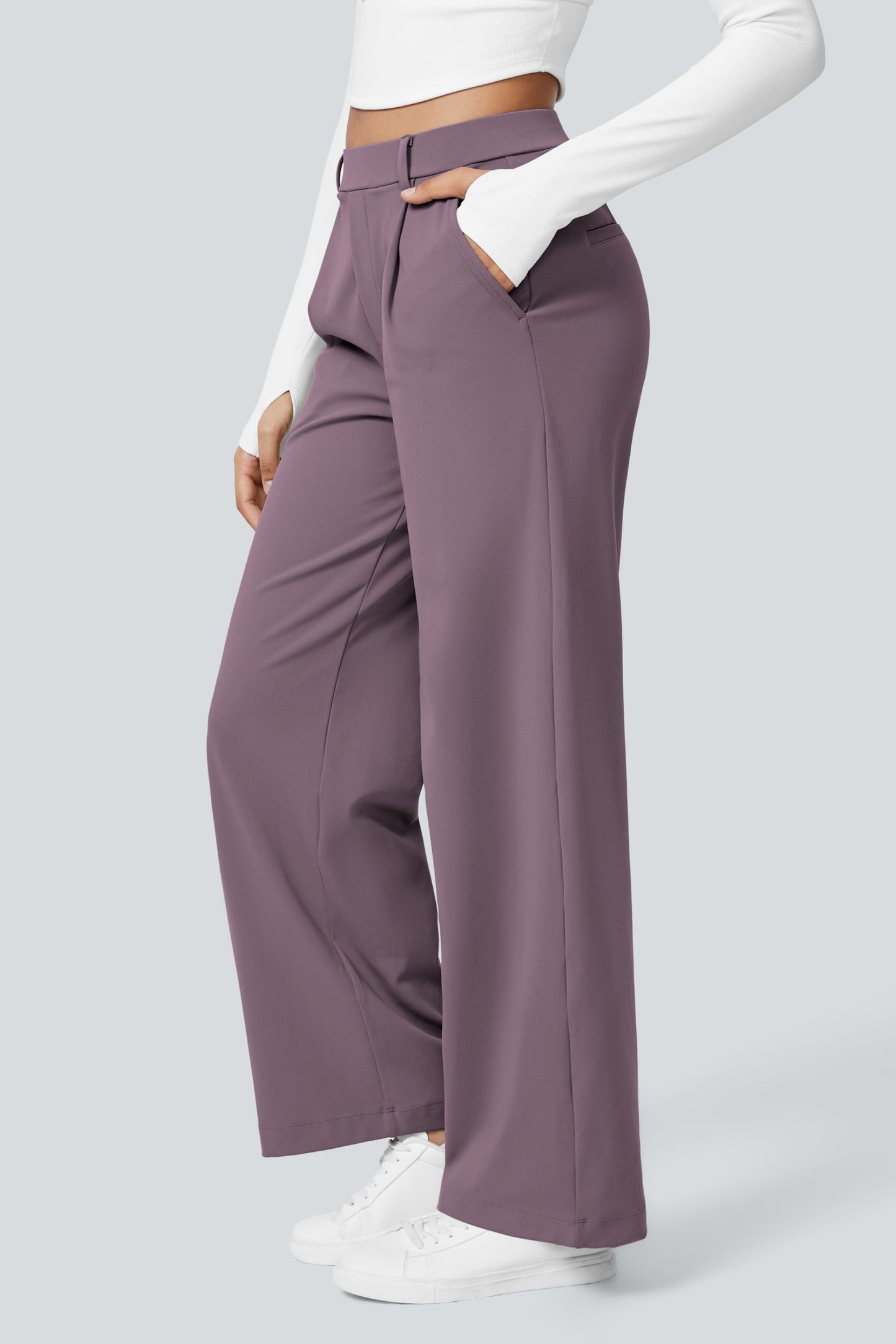 Pantalón de tela elástica plisada Catalina Ferro Flex™