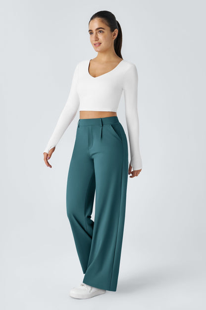Pantalón de tela elástica plisada Catalina Ferro Flex™