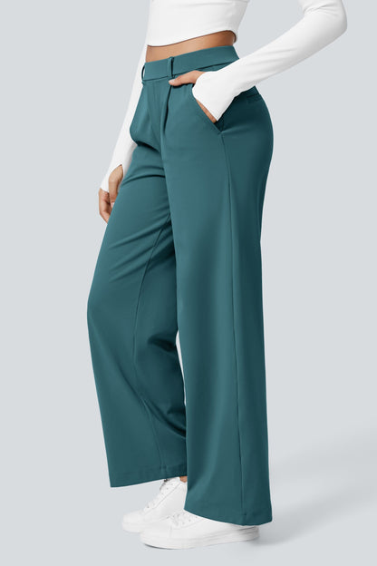 Pantalón de tela elástica plisada Catalina Ferro Flex™