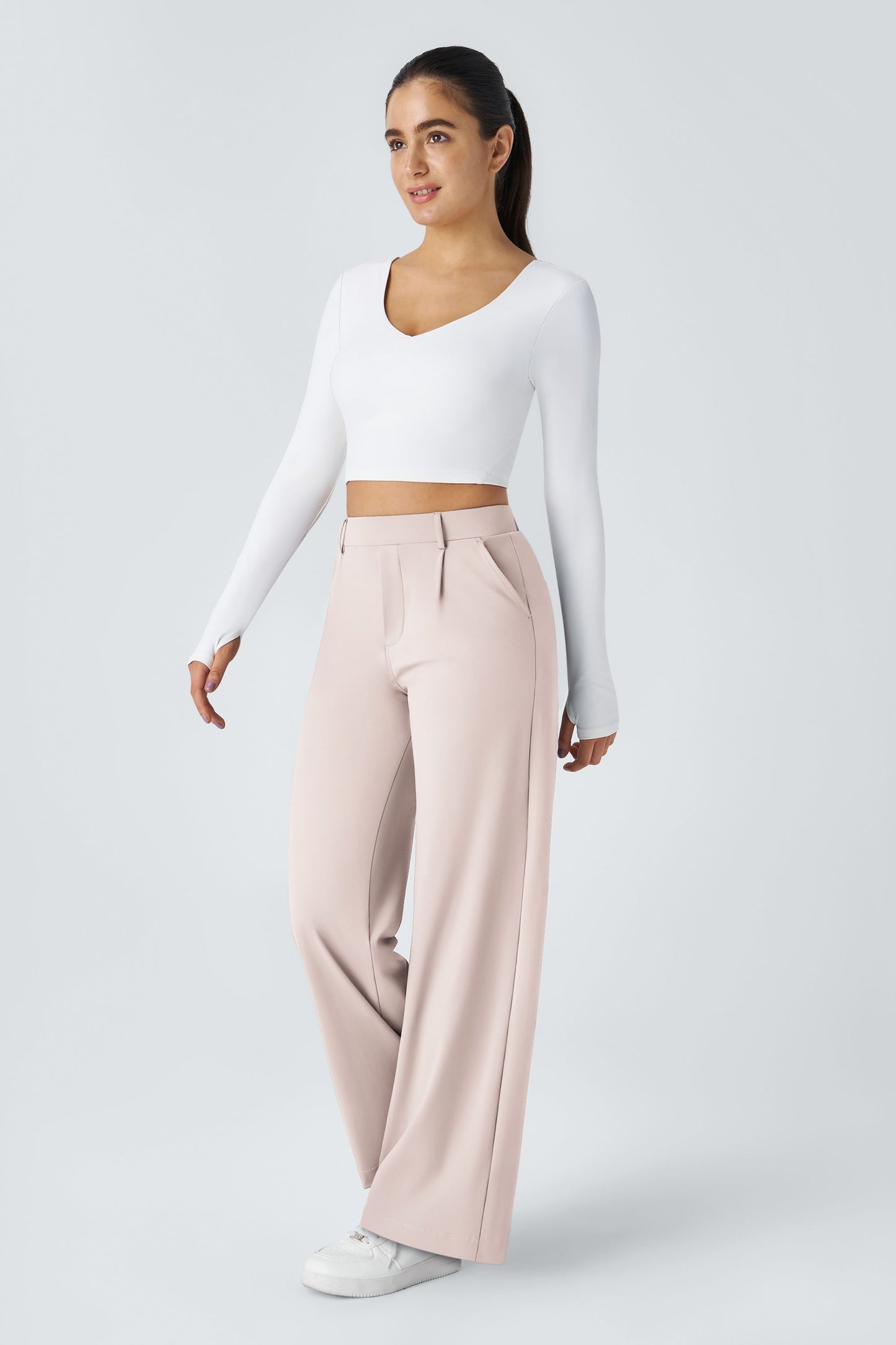 Pantalón de tela elástica plisada Catalina Ferro Flex™