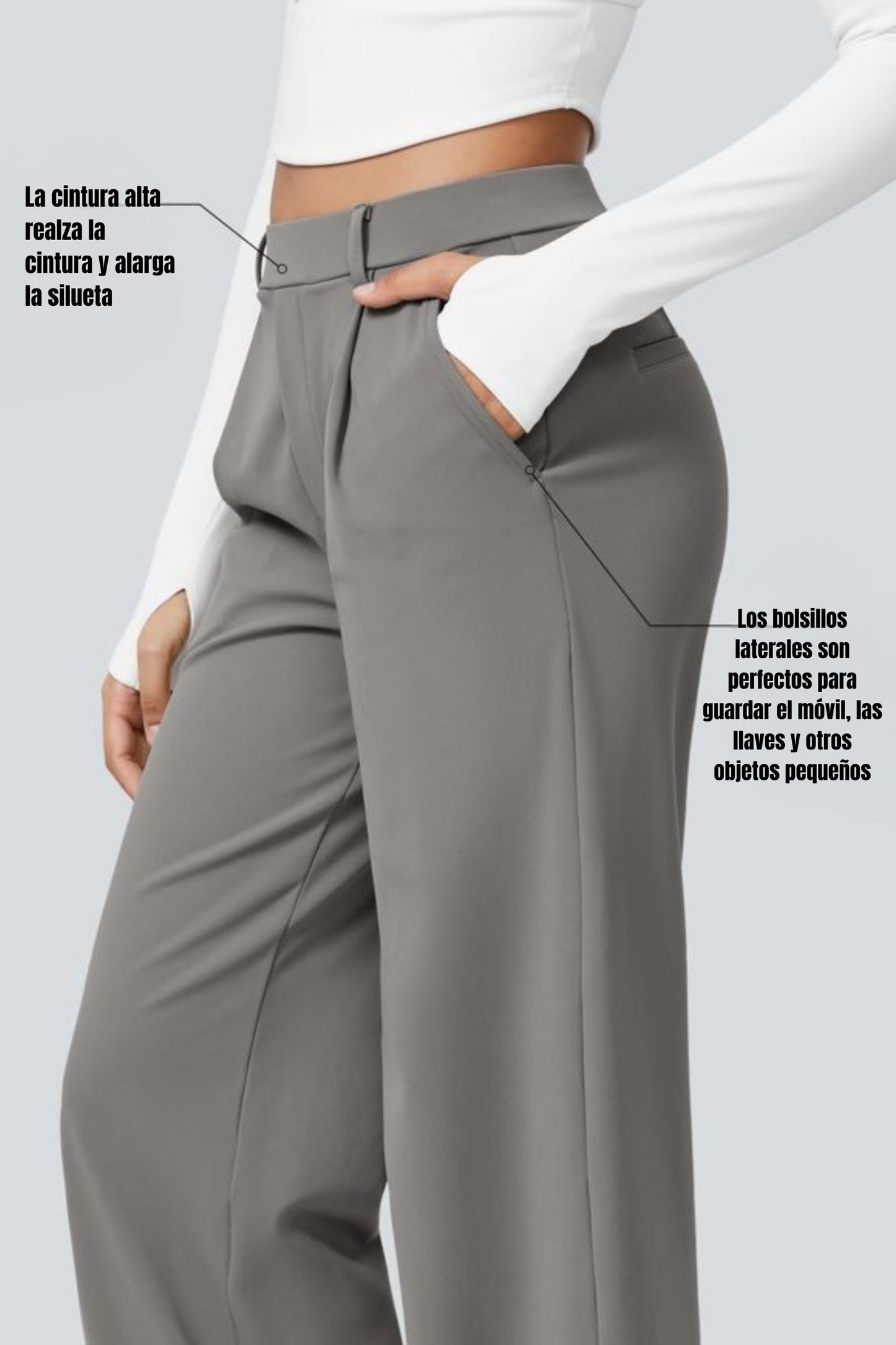 Pantalón de tela elástica plisada Catalina Ferro Flex™
