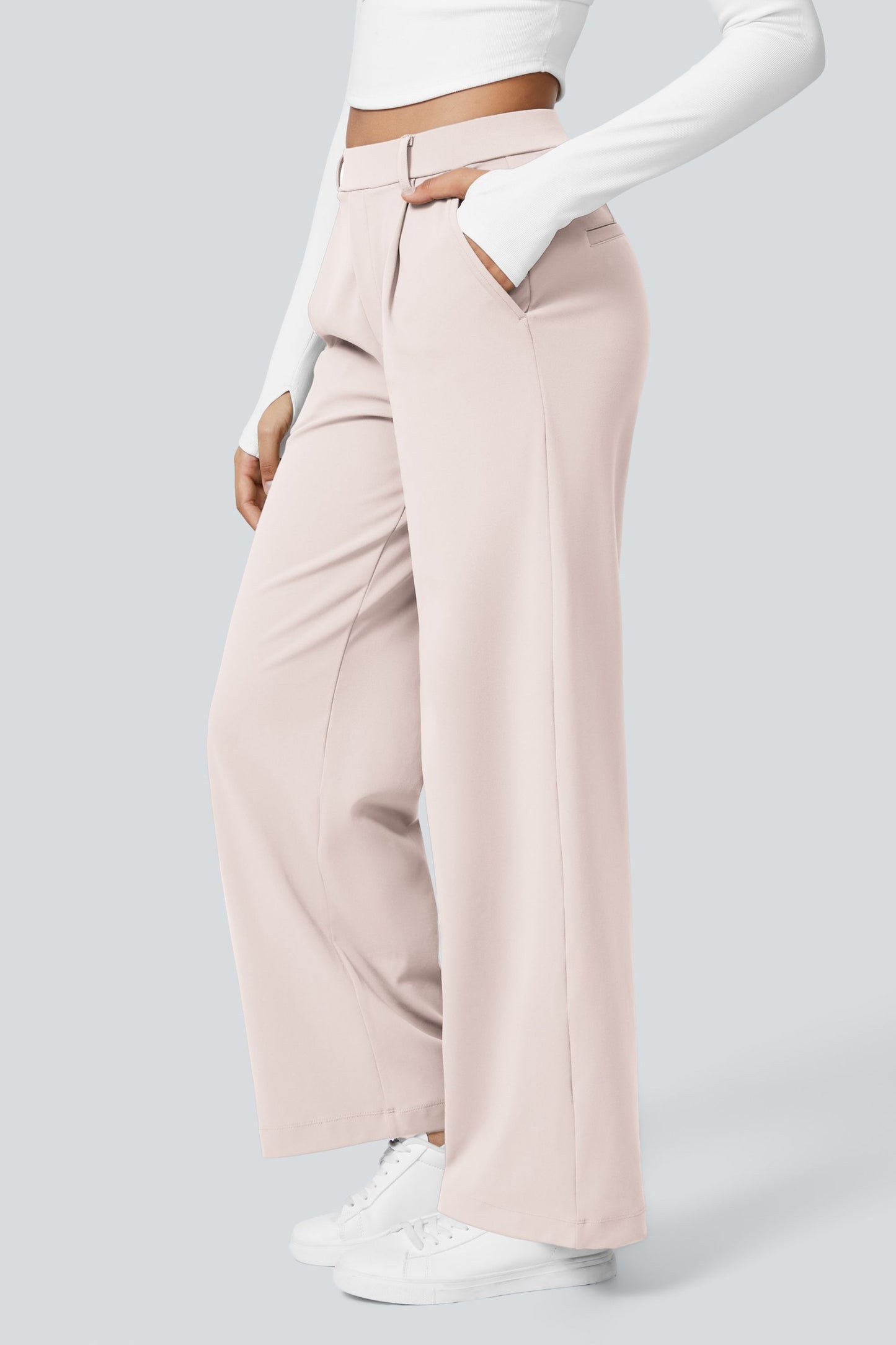 Pantalón de tela elástica plisada Catalina Ferro Flex™