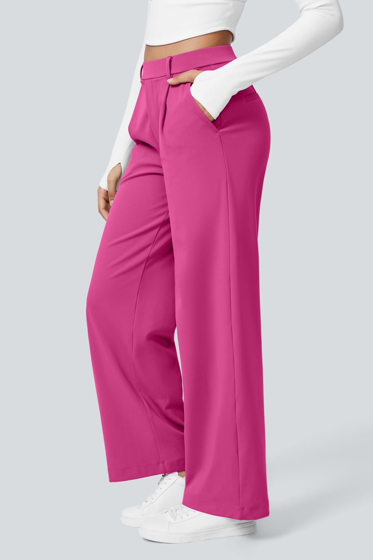 Pantalón de tela elástica plisada Catalina Ferro Flex™