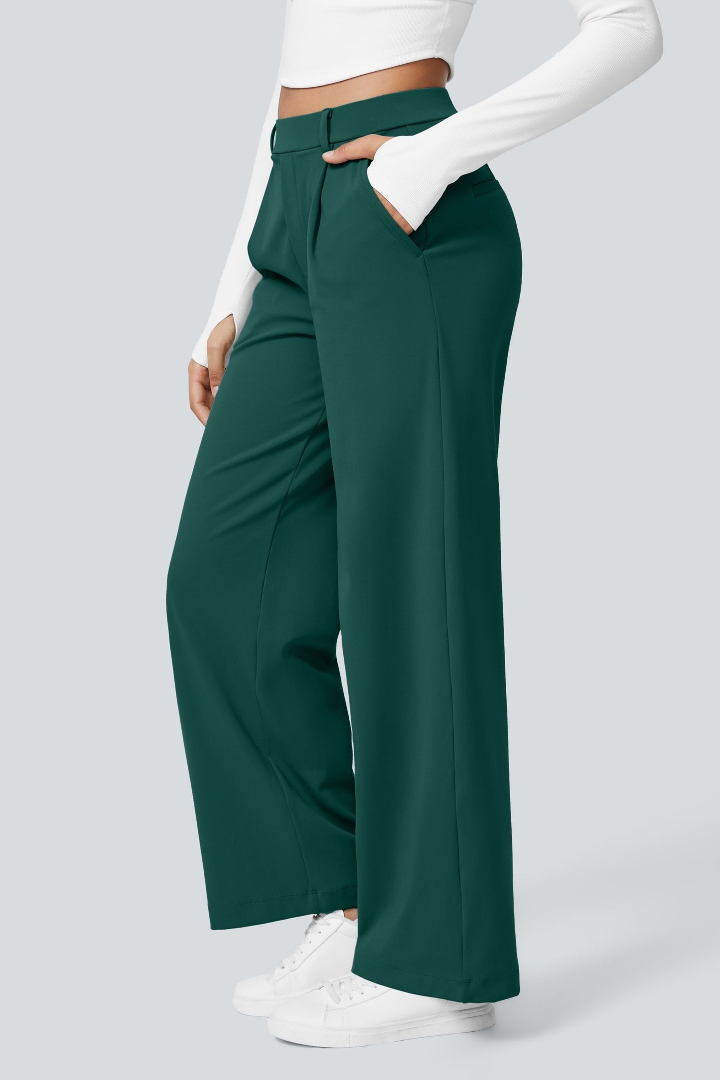 Pantalón de tela elástica plisada Catalina Ferro Flex™