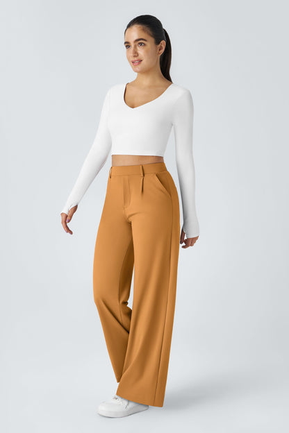 Pantalón de tela elástica plisada Catalina Ferro Flex™