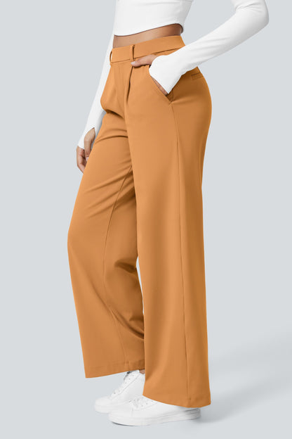 Pantalón de tela elástica plisada Catalina Ferro Flex™