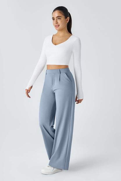 Pantalón de tela elástica plisada Catalina Ferro Flex™