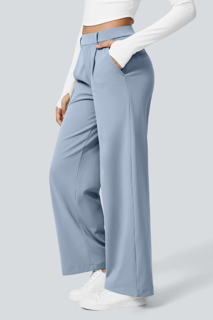 Pantalón de tela elástica plisada Catalina Ferro Flex™