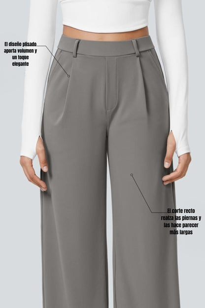 Pantalón de tela elástica plisada Catalina Ferro Flex™