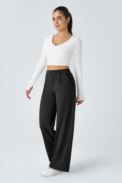 Pantalón de tela elástica plisada Catalina Ferro Flex™