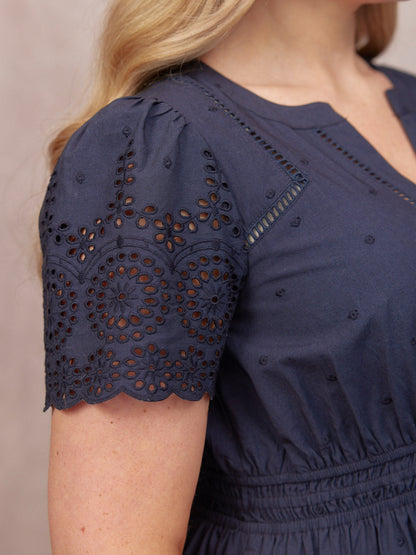 Vestido de Verano Luna de Algodón - Azul Marino Oscuro