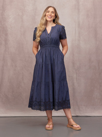 Vestido de Verano Luna de Algodón - Azul Marino Oscuro