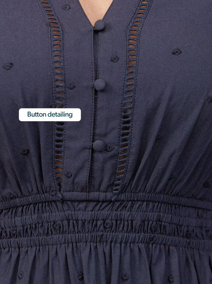 Vestido de Verano Luna de Algodón - Azul Marino Oscuro