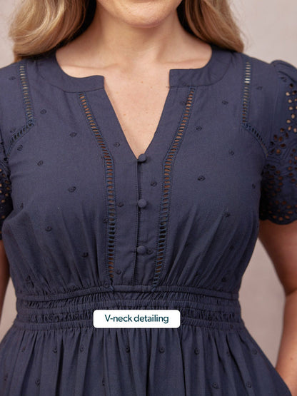 Vestido de Verano Luna de Algodón - Azul Marino Oscuro