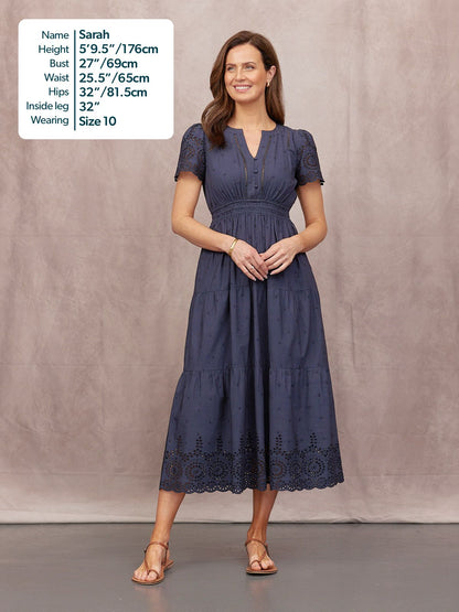 Vestido de Verano Luna de Algodón - Azul Marino Oscuro